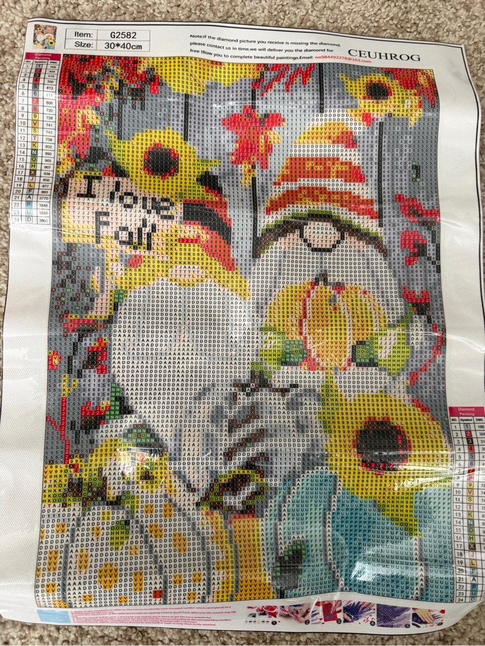 Helloween Diamond Paining KIT "I LOVE FALL GNOMES" Full Drill 30x40 cm
